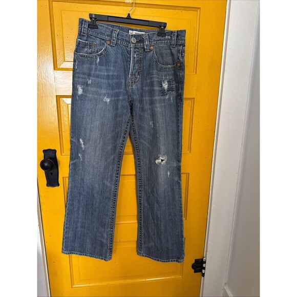 MEK Denim Jeans Boracay Bootcut Mens Distressed Embellished Medium Wash 32x32 - Picture 15 of 16